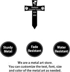 Custom Cat Dog Memorial Cross Stake Metal Sign Pet Memorial Grave Marker, Personalized Dog Cat Name Yard Stake Garden Decor Remembrance Stake, Customized Pet Memorial Plaque Sympathy Gift