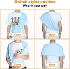 Dog Sling Carrier – Ice Silk Dog Slings for Small Dogs up to 10 lbs, Breathable Dog Carrier Sling with Adjustable Safety Strap & Buckle, Portable Cat Sling Carrier (Blue)