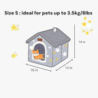 Scnbom Dog House Indoor Puppy Cave Cat Nest Kennel Pet Bed Portable Memory Sponge Foldable Houses with Cushion (Grey, S:Size fits 3.5kg/8lbs (Pets))