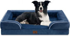 Comfort Expression Large Dog Beds, Waterproof Dog Beds Orthopedic Foam, Dogs Sofa Comfy Pet Beds with Washable Removable Cover & Non-Slip Bottom(Large,Navy Blue)