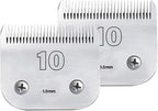 2 Pack 10 Dog Grooming Clipper Blade,Compatible with Andis, Wahl, Oster Dog Clippers,Size 1.5mm