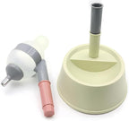 NACOCO Pet Standing Water Dispenser Cat Dog Standing Bowl with Detachable Pole Automatically Feeding Water Height Adjustable(Green-Grey)