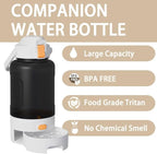 50oz Leakproof Dog Water Bottle for Hiking & Camping with Pet Sharing Technology - Dual Hydration Zones, Portable Dog Water Bottle, Travel Accessories for Humans and Pets, BPA Free, Gray