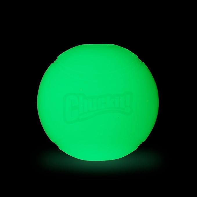 Chuckit! Glow in the Dark Bouncy Balls - Ball for Dogs, Chuckit Dog Toy, Max Glow Balls - Medium, 2.5 Inch, Pack of 4
