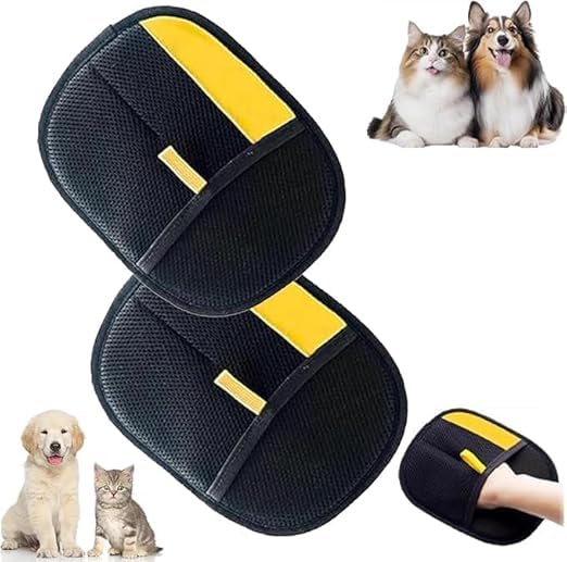 2Pcs Electrostatic Gloves Pet Hair Removal, 2025 Pet Hair RemoverGlove, Washable Reusable Dogs CatsHair Gloves for Furniture Bed Sheets Couch Clothes Carpet Car Seat