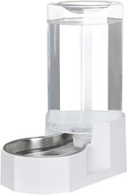 Sfozstra Dog Water Bowl Dispenser: 7L Large White Gravity Stainless Steel Bowl - Without Filter - Pet Feeder for Pets Indoor/Outdoor Use by Owners