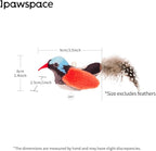 Catnip Cat Toys Satisfy Cat's Natural Hunting Instintion for Indoors Cats Feather Toys Interactive with Lifelike Chirp Sound Chirping Bird Kitten Toy (2 Pack)