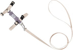 H-Shape Escape Proof Cat Harness & Leash Set - Plush Padded Back, Adjustable Neck/Chest, Lightweight, w/ 1.5cm Wide Leash for Kittens to Adult Cats (Cream and Purple)