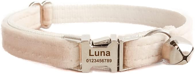 Cat Collar Personalized with Name Phone Number Engraved,Customized with Bell for Small Dogs Puppy Kitten