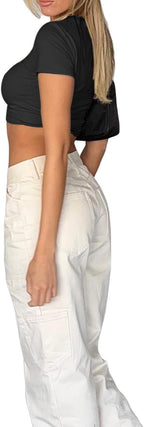 Cat Graphic Baby Tee for Women Grunge Y2k Shirt Funny Crop Tops Teens Cute Cropped Tees Aesthetic Printed Tshirts