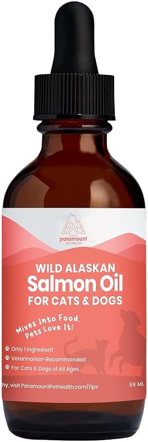 Paramount Pet Health Wild Alaskan Salmon Oil for Cats & Small Dogs, Supports Skin, Coat, Joint & Overall Well-Being, Pure & Premium Alaskan Salmon Oil for Dogs & Cats with No Fillers, 2 oz