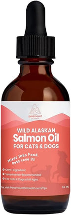 Paramount Pet Health Wild Alaskan Salmon Oil for Cats & Small Dogs, Supports Skin, Coat, Joint & Overall Well-Being, Pure & Premium Alaskan Salmon Oil for Dogs & Cats with No Fillers, 2 oz