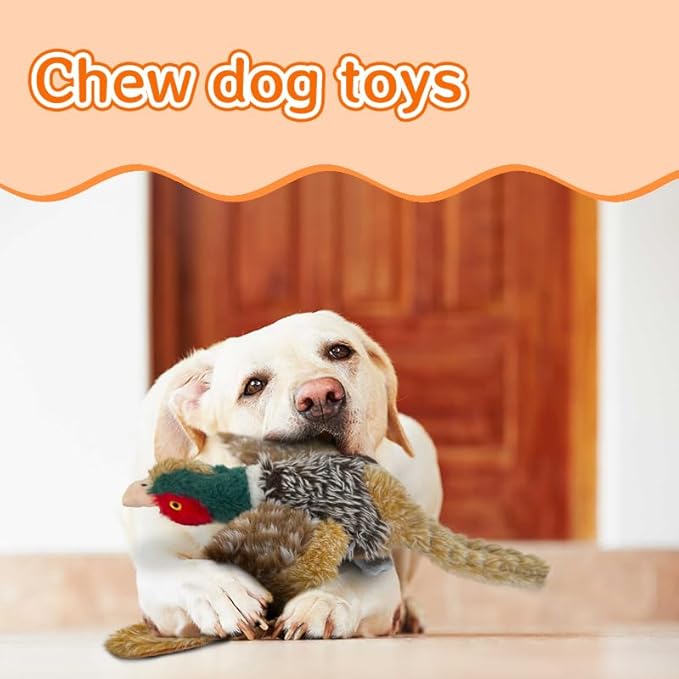 Pheasant Dog Toy Squeaky Pet Toys,Pheasant Interactive Chew Toys Stuffed Teething Toys for Large Medium Small Dog,Pheasant Dogs Toys Squeaky Toy to Keep Them Busy (R-2pheasant)