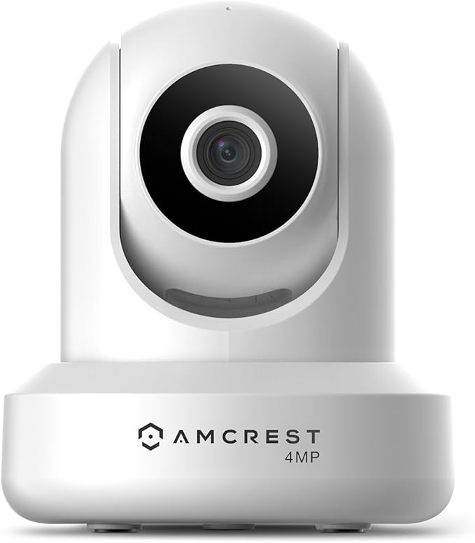 Amcrest 4MP ProHD Indoor WiFi, Security IP Camera with Pan/Tilt, Two-Way Audio, Night Vision, Remote Viewing, 4-Megapixel @30FPS, Wide 90° FOV, IP4M-1041W (White)