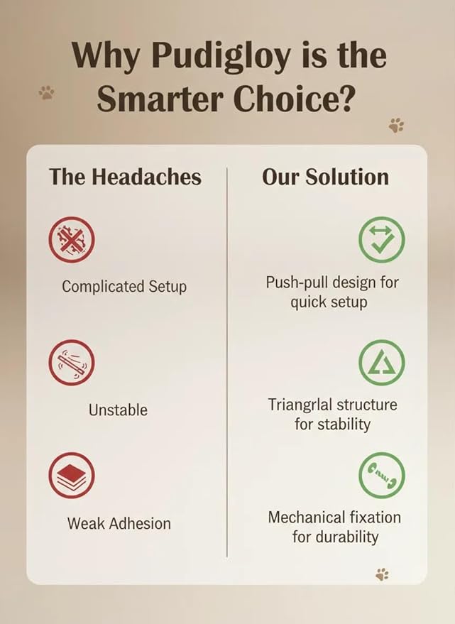 Cat Scratcher with Ramp, 22-inch Natural Sisal & Solid Wood, Tool-Free 2-Step Assembly, Stable Triangle Base for Indoor Cats (Brown)