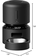 PETLIBRO Automatic Cat Feeder, Automatic Dog Food Dispenser with Freshness Preservation, Timed Pet Feeders for Dry Food, Up to 50 Portions 6 Meals Per Day, Granary Black