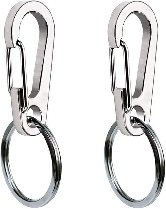 COMTIM 2 Pack Dog Tag Clips, Stainless Steel Heavy Duty Quick Clips Pet ID Tag Holder for Dog/Cat Collar and Harness