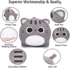 Auspicious beginning Grey Cat Stuffed Animal-15.8'' Cat Plush Toy, Cat Plushie Pillow, Kawaii Soft Plush Cat Pillow Stuffed Cat Toys, Room Decoration Chirsmas Birthday Gifts for Kids Girls Boys