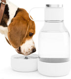 Asobu Buddy Bottle a Stainless Steel Insulated Water Bottle for with Removable Dog Water Bowl and Dog Food and Treat Storage Bowl (White, Tritan 50 oz Water Bottle with Bowl)