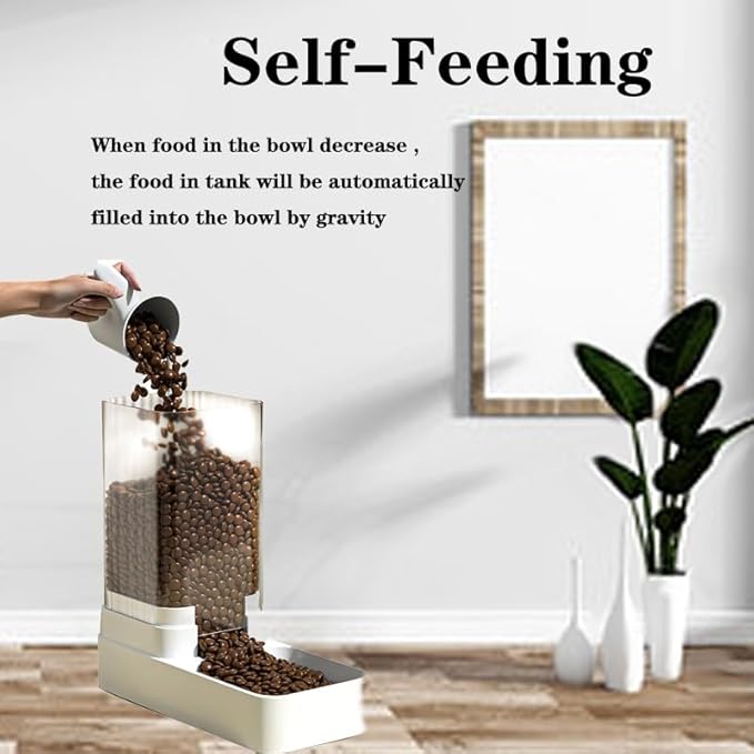 iGeekPet Care-NeverMissMeal Gravity Pet Feeder and Water Dispenser Set, Automatic Dog Feeder and Dog Water Dispenser for Dogs Cats Pets Animals Large Capacity(3.8L)
