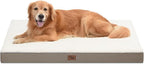 Orthopedic Dog Bed for Extra Large Dogs, XL Waterproof Pet Bed for Large Sized Dog, Egg Crate Foam Pet Bed with Removable Washable Oxford Cooling Cover, Khaki White
