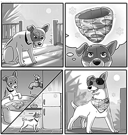 ALL FOR PAWS Dog Cooling Bandana, Cooling Bandanas for Large Dogs, Ice Dog Bandanas, Cooling Neck Wraps for Dogs, Chill Out Blue Neck Cooler (L)