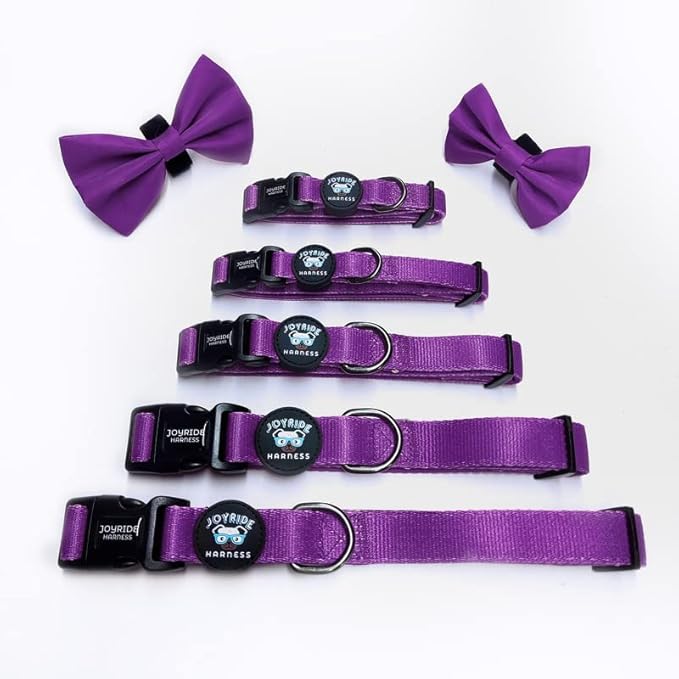 Joyride Harness Dog Collar with Removable Bowtie - Adjustable and Breathable for All Dog Breeds, Strong D-Ring and Heavy Duty Buckle, for Pet Lovers