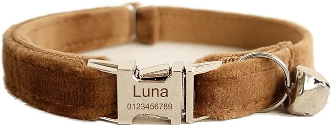 Cat Collar Personalized with Name Phone Number Engraved,Customized with Bell for Small Dogs Puppy Kitten
