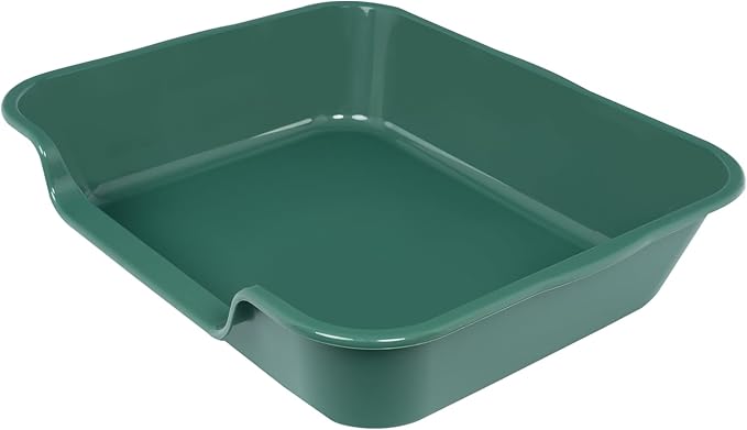 1 Pack Extra Large Dog Litter Box Pan Tray (ABS Material), Low Entry Jumbo Senior Litter Boxes for Multiple Kitten Big Cats, Pet Safe Indoor Dog Potty (Green, 24" L x 20" W)