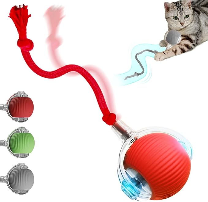 2026 New Interactive Cat Toys for Indoor Cats, Kitten Toys to Relieve Boredom for Indoor Cats (Red)