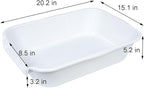 2 Pack Extra Large Dog Litter Box Pan Tray (ABS Material), Low Entry Jumbo Senior Litter Boxes for Multiple Kitten Big Cats, Pet Safe Indoor Dog Potty (White, 20" L x 15" W)