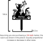Custom Flower Cat Memorial Grave Marker Stake, Personalized Pet Grave Marker Metal Engraved Sign Butterfly Cat Memorial Garden Stake, Customized Name Cat Remembrance Stake Cat Memorial Gift