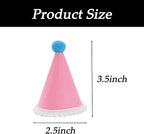 10 Pcs Dog Birthday Hat Set for Small Medium Dogs Cat Puppies, Mini Party Hat with Adjustable Headbands, Cute Pet Hat with Pompons for Birthday Christmas Party Decoration Accessories (Mini 2.5 Inch)