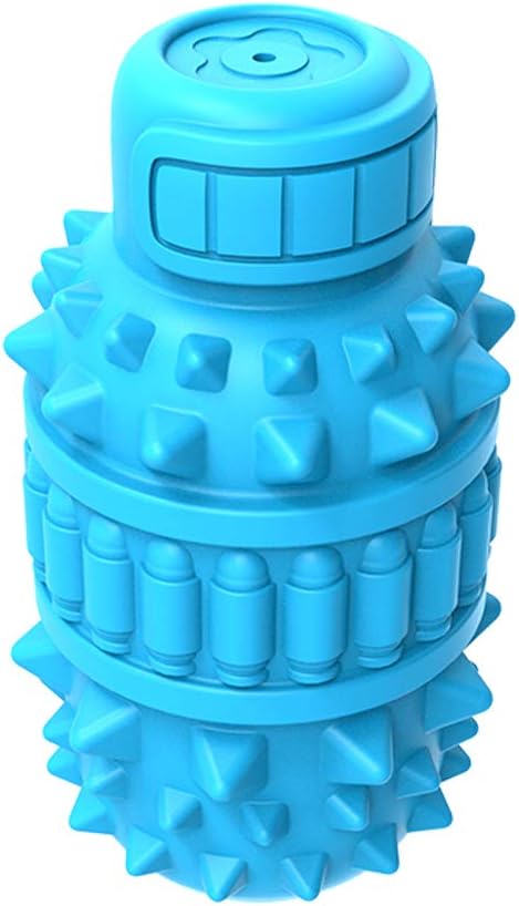 PIFFZEDO Dog Toys for Aggressive Chewers,Interactive Natural Rubber Chew & Squeaky Toy for Large Medium Breed,Dog Toothbrush,Tough & Durable (Azure,Large)
