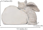 Personalized Cat Angel Memorial Garden Statue- Engraved Pet Cat Grave Marker Stone -Customizable Pet Memorial Gift with Any Word.