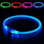 Light up Dog Collar, BSEEN USB Rechargeable Flash Dog Necklace Light, Pet Safety Collar Makes Your Beloved Dogs Be Seen at Night for Small Medium Large Dogs(Blue)