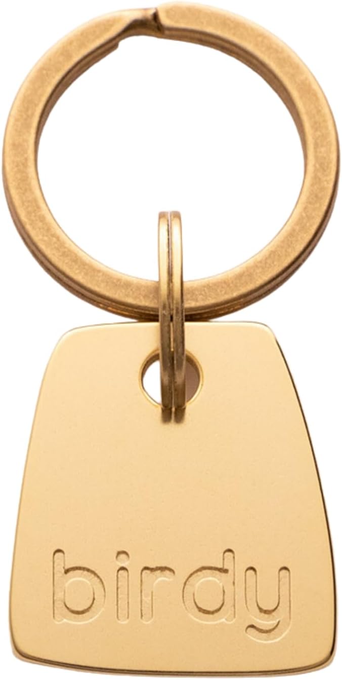 Solid Brass PET TAG - Modern, Minimal Pet IDs. Durable, Lifetime Tags with deep Cut Text. Includes Space for Two Phone Numbers. (Bell)
