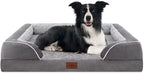 Comfort Expression Large Dog Beds Waterproof Orthopedic Foam Dog Beds for Large Dogs Sofa Comfy Pet Bed with Washable Removable Cover & Non-Slip Bottom(Grey)