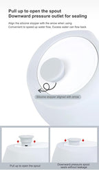 Portable Dog Water Bottle, 19 oz Capacity, Foldable Silicone Design, Leak-Proof Travel Bottle with Drinking Trough