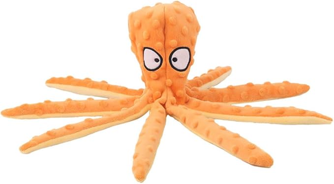 OUANGANC Octopus Dog Squeaky Toy No Stuffing Crinkle Paper in Legs for Small, Medium, and Large Breeds, Durable Puppy Chew Toys for Aggressive Chewers