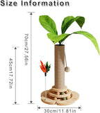 Marchul Cat Scratching Post with 2 Level Track Ball Tower Toy for Indoor Cats and Kitten, 3D Decorative Leaves, Sisal Rope, Interactive Cat Toy for Kitten Mental Physical Exercise