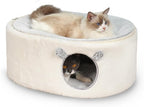 Cat Bed for Indoor Cats, Fluffy Cat Cave Large Enclosed Cat House Pet Bed Hammock with Removable Washable Cover for Sleeping Cat, Kittens, Small Dog, Oval Cat Hideaway