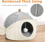 Vanansa Cat Bed for Indoor Cats, Soft Premium Pet Bed, No Deformation, Anti-Slip Bottom, Great Medium Cat Houses for Indoor Cats, Roomy Cat Tent for Indoor Cats 4-8LB, Light Grey, Medium (15" x 12")