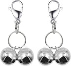 4 Sets Cat Bell for Dog Collar Charm Training Pet Pendant Accessories with 2 Pack Stainless Steel Dog Tag Clips(2 Small Silver)