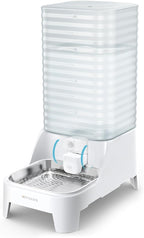 Automatic Dog Water Bowl Dispenser with Patented Faucet - 8L Large Gravity Cat Water Dispenser with Filter & Adjustable Base, Wide Mouth for Easy Clean, BPA-Free, Stainless Steel Pet Waterer for Pets