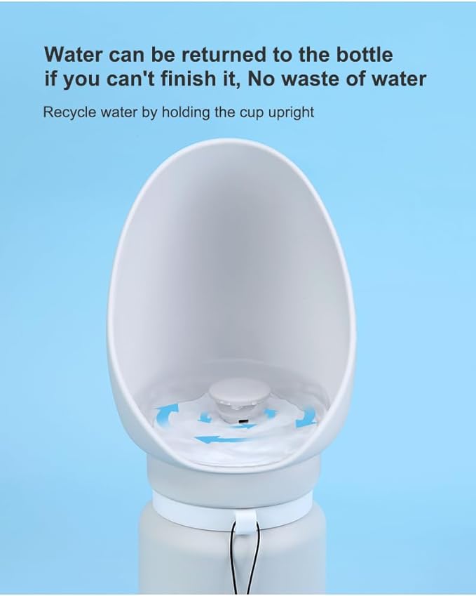 Portable Dog Water Bottle, 19 oz Capacity, Foldable Silicone Design, Leak-Proof Travel Bottle with Drinking Trough