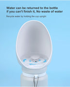 Portable Dog Water Bottle, 19 oz Capacity, Foldable Silicone Design, Leak-Proof Travel Bottle with Drinking Trough