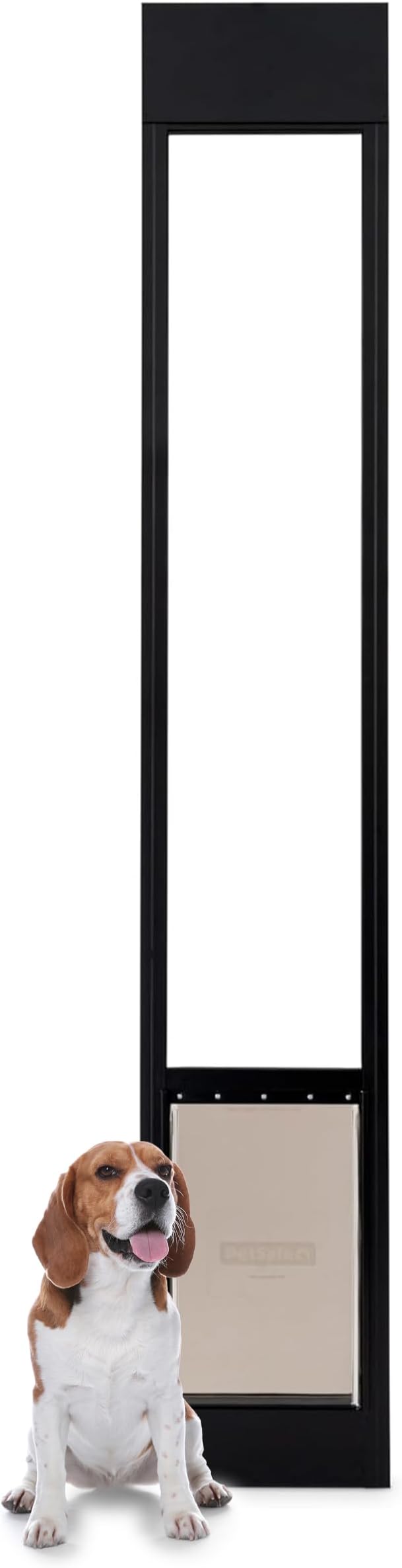 PetSafe Sliding Glass Pet Door - No-Cut DIY Install Doggy Door for Renters - Aluminum Frame - Adjustable Height 75 7/8" to 81" - Ideal for Large Dogs Up to 100 lb - Black