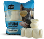 Sitka Farms Beef Cheek ROLL Natural 5-6 Inch (4 Count) Extra Thick Dog Chew Bones No Rawhide Sourced from Free Range Grass Fed/Healthy Teeth and Gums for Small Medium and Large Dogs