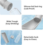 Dog Water Bottle Portable for Walking Pet Travel 19 OZ Leak proof Water Bottle Bowl with Drinking Feeder Cat Puppy Water Dispenser for Hiking Camping Grey